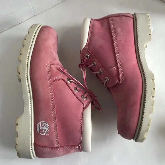Y2K TIMBERLAND boots Womans 7.5 pink Nellie Ankle - Picture 10 of 13